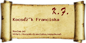 Kocsák Franciska névjegykártya